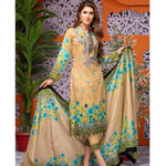 Mughal Bagh Embroidered Lawn 3 Piece Un-Stitched Suit - DA-179 A - test-store-for-chase-value