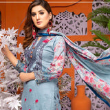 Mughal Bagh Embroidered Lawn 3 Piece Un-Stitched Suit - DA-179 B - test-store-for-chase-value