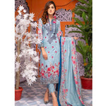 Mughal Bagh Embroidered Lawn 3 Piece Un-Stitched Suit - DA-179 B - test-store-for-chase-value