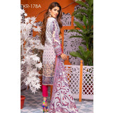 Mughal Bagh Embroidered Lawn 3 Piece Un-Stitched Suit - EKR-178 A - test-store-for-chase-value