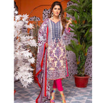 Mughal Bagh Embroidered Lawn 3 Piece Un-Stitched Suit - EKR-178 A - test-store-for-chase-value
