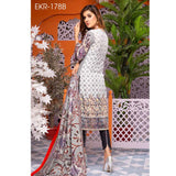 Mughal Bagh Embroidered Lawn 3 Piece Un-Stitched Suit - EKR-178 B - test-store-for-chase-value