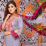 Mughal Bagh Embroidered Lawn 3 Piece Un-Stitched Suit - EKR-171 B - test-store-for-chase-value