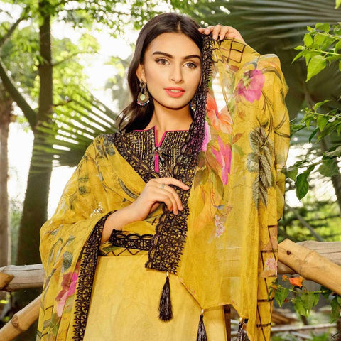 InTo Eternity Embroidered Lawn 3 Piece Un-Stitched Suit - 4569 - test-store-for-chase-value
