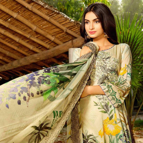 InTo Eternity Embroidered Lawn 3 Piece Un-Stitched Suit - 4571 - test-store-for-chase-value