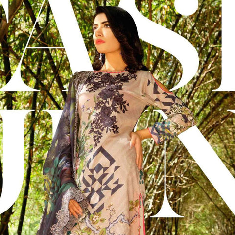 InTo Eternity Embroidered Lawn 3 Piece Un-Stitched Suit - 4572 - test-store-for-chase-value