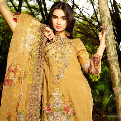 InTo Eternity Embroidered Lawn 3 Piece Un-Stitched Suit - 4573 - test-store-for-chase-value
