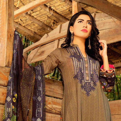 InTo Eternity Embroidered Lawn 3 Piece Un-Stitched Suit - 4576 - test-store-for-chase-value