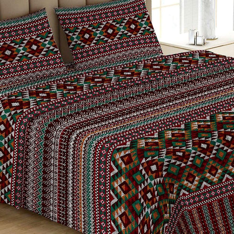 Printed Double Bed Sheet - Multi - test-store-for-chase-value