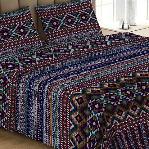 Printed Double Bed Sheet - Multi - test-store-for-chase-value