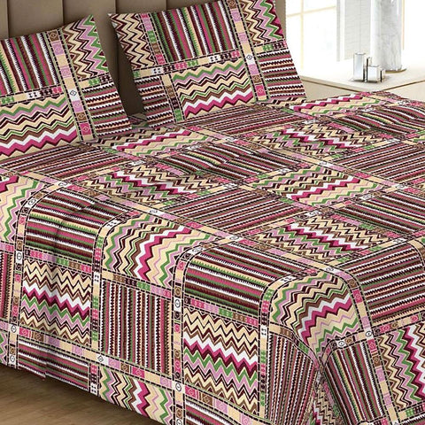 Printed Double Bed Sheet - Multi - test-store-for-chase-value