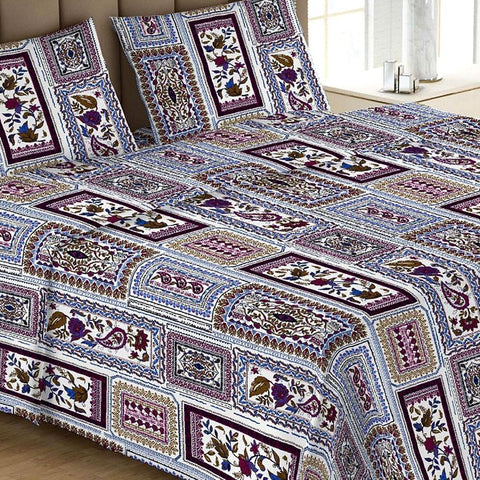 Printed Double Bed Sheet - Multi - test-store-for-chase-value