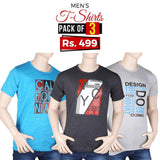 Men's Half Sleeves Printed T-Shirts Pack Of 3 - Multi - test-store-for-chase-value