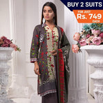 Sahil Printed Lawn 3 Piece Un-Stitched Suit Vol 7 - ZS 01 - test-store-for-chase-value