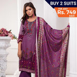 Sahil Printed Lawn 3 Piece Un-Stitched Suit Vol 7 - ZS 04 - test-store-for-chase-value