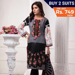 Sahil Printed Lawn 3 Piece Un-Stitched Suit Vol 7 - ZS 10 - test-store-for-chase-value
