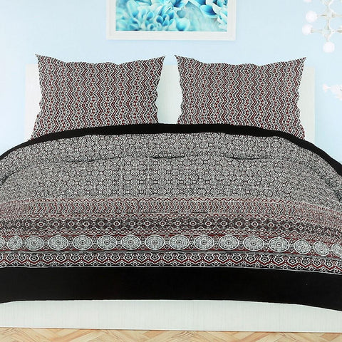 Printed King Size Percale Finish Bed Sheet Set 3 pcs - test-store-for-chase-value