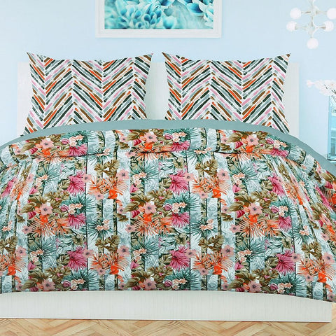 Printed King Size Percale Finish Bed Sheet Set 3 pcs - test-store-for-chase-value