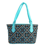 Women's Embroidery Handbag - Cyan - test-store-for-chase-value