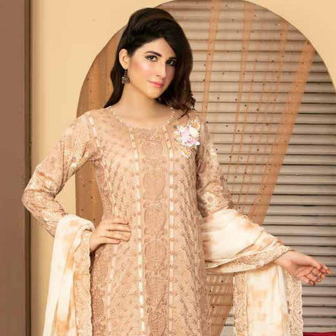 Poshak Embroidered Lawn 3 Piece Un-Stitched Suit - 32 B - test-store-for-chase-value