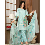 Poshak Embroidered Lawn 3 Piece Un-Stitched Suit - 34 B - test-store-for-chase-value