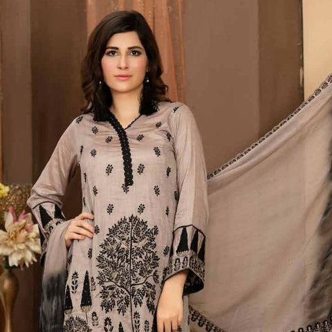 Poshak Embroidered Lawn 3 Piece Un-Stitched Suit - 35 A - test-store-for-chase-value