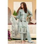 Poshak Embroidered Lawn 3 Piece Un-Stitched Suit - 36 A - test-store-for-chase-value