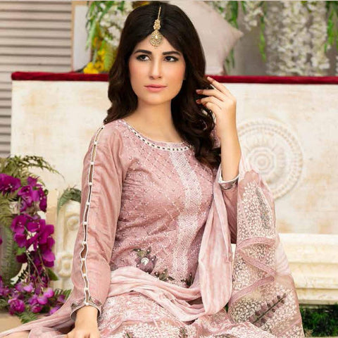Poshak Embroidered Lawn 3 Piece Un-Stitched Suit - 36 B - test-store-for-chase-value