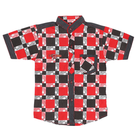 Boys Casual Shirt - Red - test-store-for-chase-value