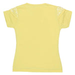 Girls Half Sleeve Glitter T-Shirt - Yellow - test-store-for-chase-value