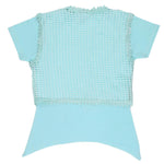 Girls Half Sleeve Fancy T-Shirt - Cyan - test-store-for-chase-value