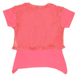 Girls Half Sleeve Fancy T-Shirt - Pink - test-store-for-chase-value