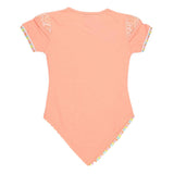 Girls Half Sleeve Fancy T-Shirt - Peach - test-store-for-chase-value