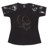 Girls Half Sleeve Fancy T-Shirt - Black - test-store-for-chase-value