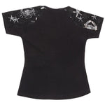 Girls Half Sleeve Fancy T-Shirt - Black - test-store-for-chase-value