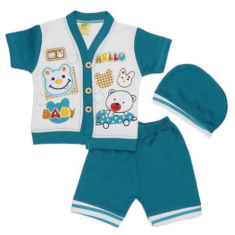 Newborn Boys Half Sleeves Suit - Sea Green - test-store-for-chase-value