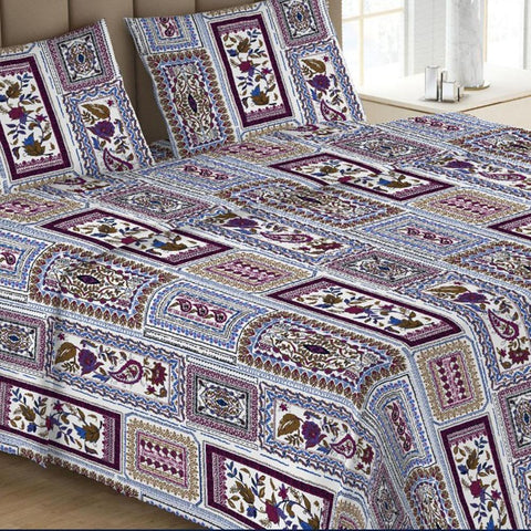 Printed Double Bed Sheet - Multi - test-store-for-chase-value