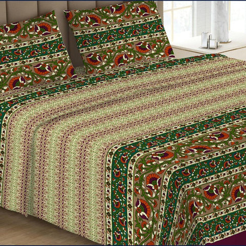 Printed Double Bed Sheet - Multi - test-store-for-chase-value