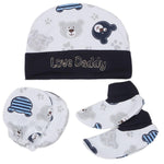 Newborn Cap Set 3 Pcs - Navy Blue - test-store-for-chase-value
