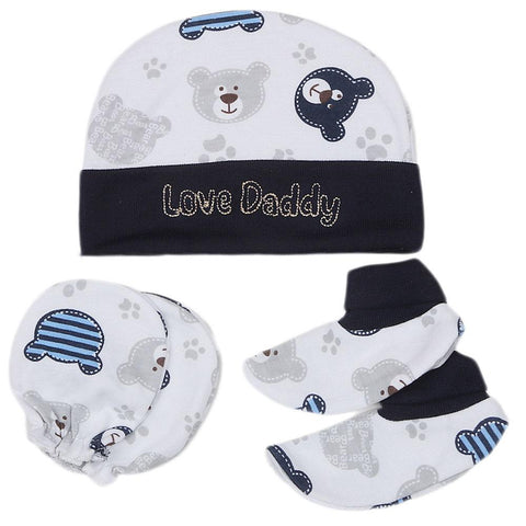 Newborn Cap Set 3 Pcs - Navy Blue - test-store-for-chase-value