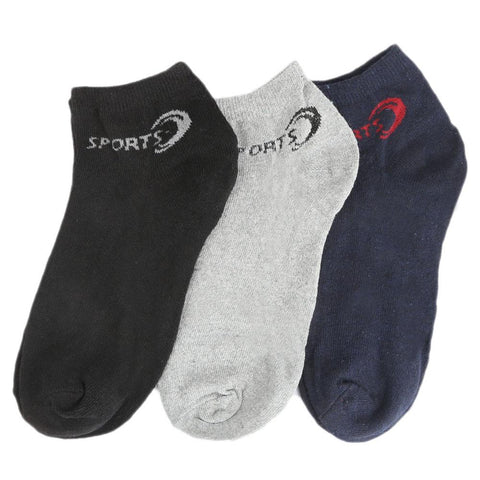 Men's Ankle Socks Pack Of 3 (Z260) - Multi - test-store-for-chase-value