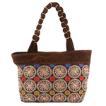 Women's Embroidery Handbag - Dark Brown - test-store-for-chase-value