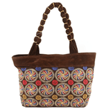 Women's Embroidery Handbag - Dark Brown - test-store-for-chase-value