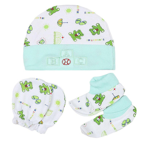Newborn Cap Set 3 Pcs - Cyan - test-store-for-chase-value