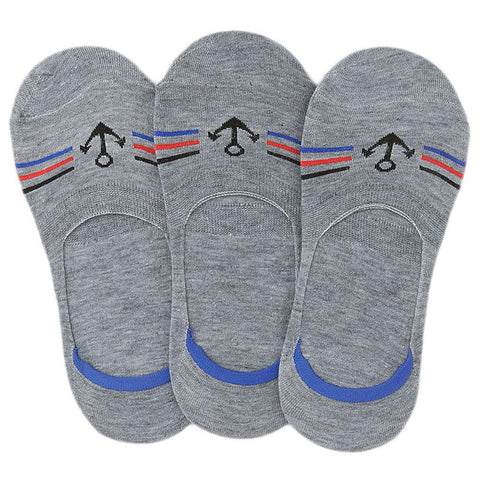 Men's Loafer Socks Pack Of 3 (Z260) - Grey - test-store-for-chase-value