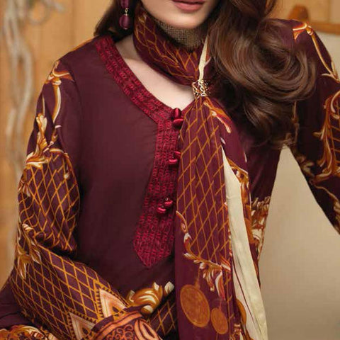 Silkoria Embroidered Lawn 3 Piece Un-Stitched Suit - RC-162 B - test-store-for-chase-value