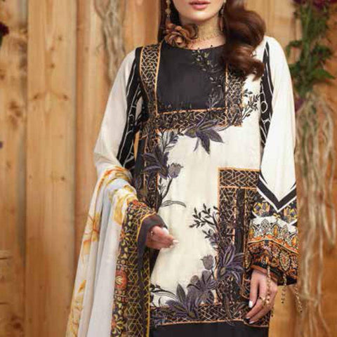 Silkoria Embroidered Lawn 3 Piece Un-Stitched Suit - RC-163 B - test-store-for-chase-value