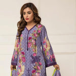 Signature Icon Printed Lawn 3 Piece Un-Stitched Suit Vol 2 - ZS 01 B - test-store-for-chase-value