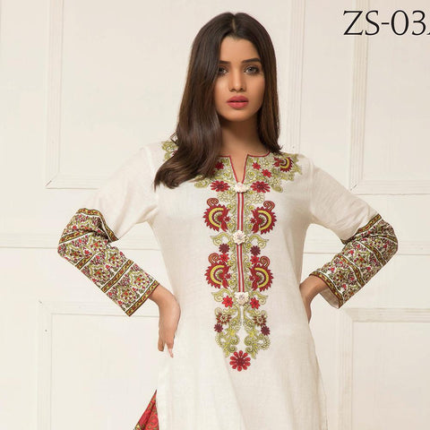 Signature Icon Printed Lawn 3 Piece Un-Stitched Suit Vol 2 - ZS 03 A - test-store-for-chase-value