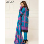 Signature Icon Printed Lawn 3 Piece Un-Stitched Suit Vol 2 - ZS 05 A - test-store-for-chase-value
